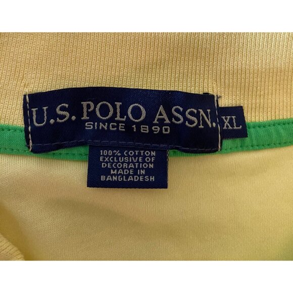 U.S. Polo Assn. Mens Yellow Polo Shirt Classic Fit Casual Short Sleeve XL - Picture 3 of 9